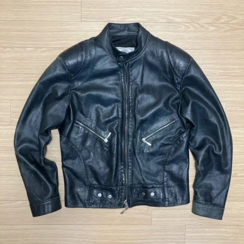 [BUNJANG] Vintage 90s Black Leather Biker Jacket / 빈티지 90s 블랙 레더자켓 라이더자켓