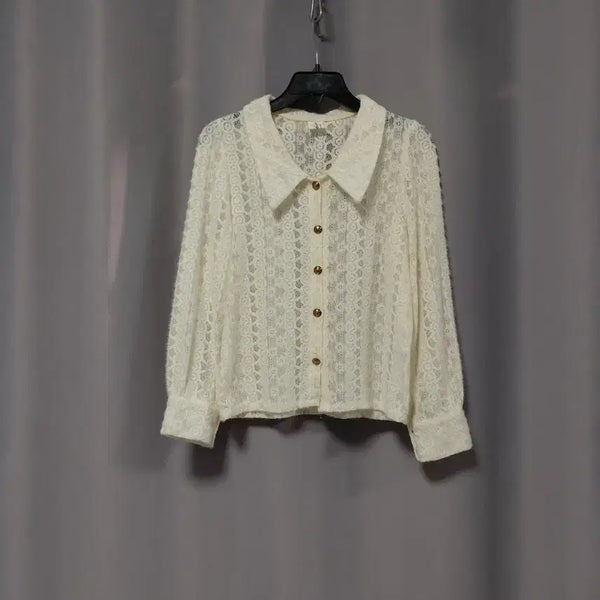 [BUNJANG] Spandex Lace Blouse / 스판 레이스 블라우스