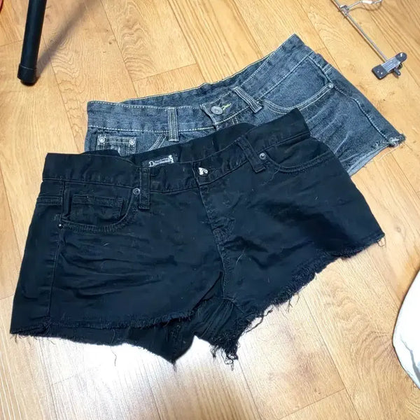 [BUNJANG] Women's Denim Cut-off Shorts Set (2-Pack) / S) 청바지 핫팬츠 2개 세트
