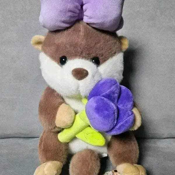 [BUNJANG] Otter Plush Toy (Medium, 25cm) / 정품 꽃 랏코상 수달 중형 인형 25cm