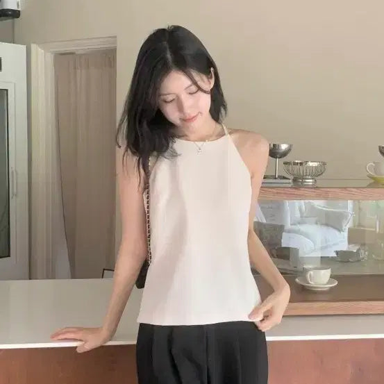 [BUNJANG] If You More Halter Blouse Beige / 이프유 모르 홀터 블라우스