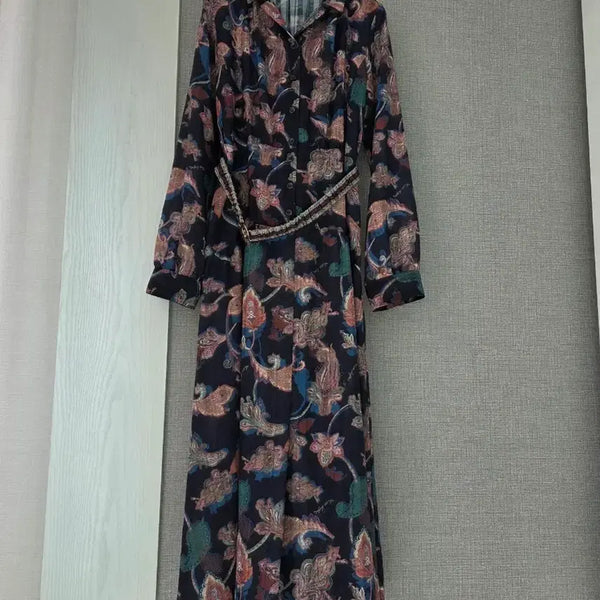 [BUNJANG] DEWL Patterned Chiffon Maxi Dress / DEWL  패턴 쉬폰맥시원피스
