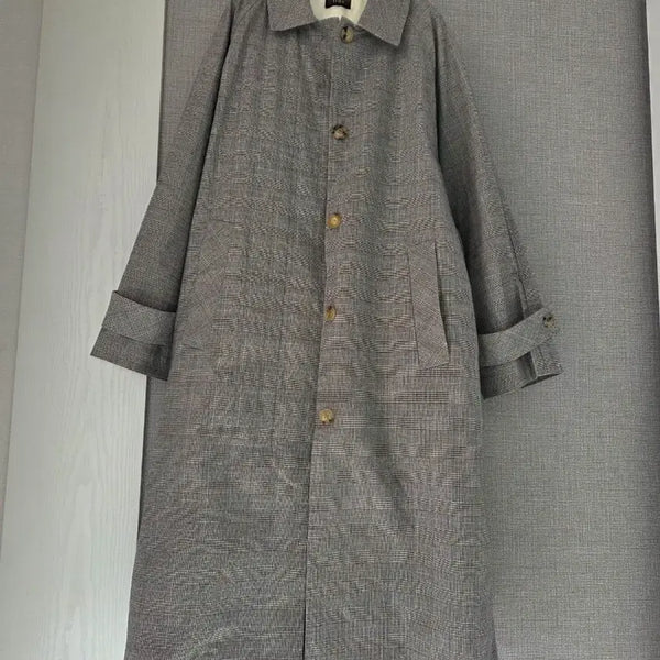 [BUNJANG] Tres Check Pattern Long Coat / tres 롱코트