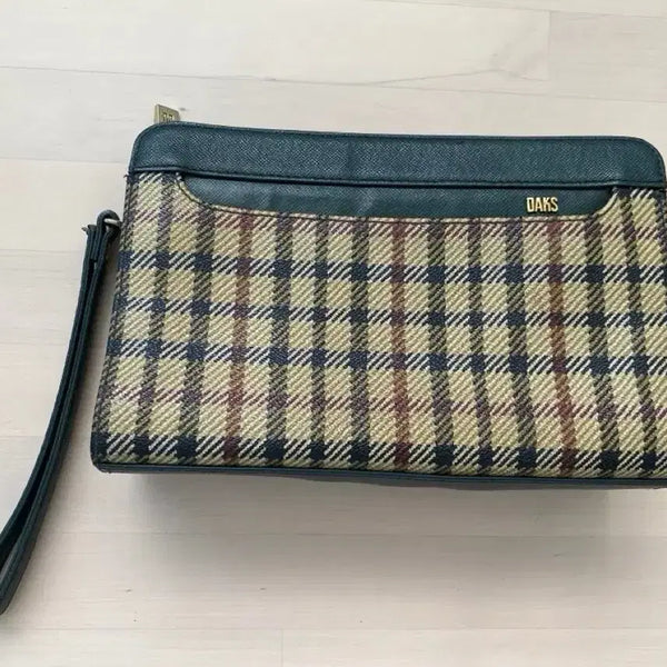 [BUNJANG] Daks Check Clutch Bag Green / 닥스 체크 클러치백 그린