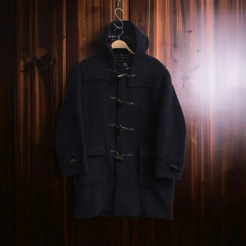 [BUNJANG] Burberry 90s Wool Duffle Coat Navy / 90S 버버리 울 더플코트 M1072