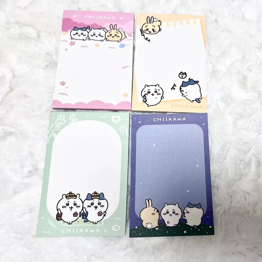 [BUNJANG] Chiikawa Memo Pad Set (4 Types) / 치이카와 메모지 4종 세트