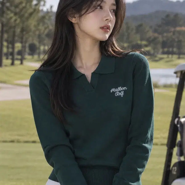 [BUNJANG] Malbon Women's V-Neck Knit Top / 말본 여성 브이 니트