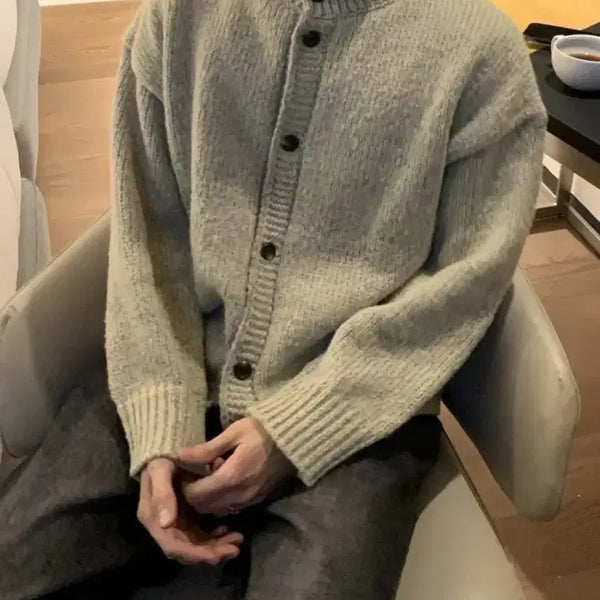[BUNJANG] MMMC Button Highneck Knit Cardigan / MMMC 버튼 하이넥 니트 가디건
