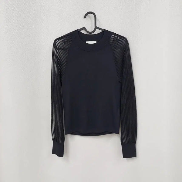 [BUNJANG] Club Monaco Sheer Solid Sleeve See-through Knit / 클럽모나코 시어 솔리브 소매 시스루 니트