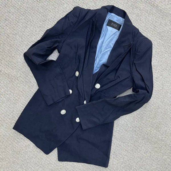 [BUNJANG] Time Double Button Blazer Jacket / 160 한섬 타임 여성 더블 버튼 블레이저 자켓 0916E1