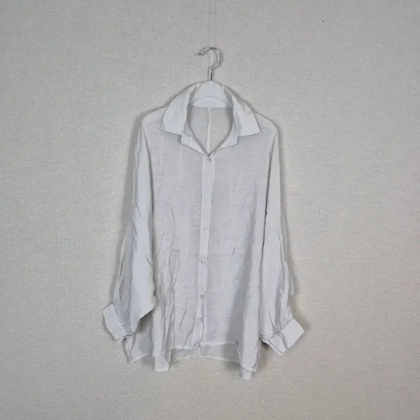 [BUNJANG] Sheer Batwing Blouse (Mint Gray) / (#99~추천)연민트그레이 가오리핏 시스루 블라우스