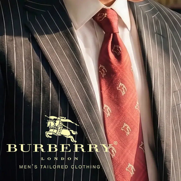 [BUNJANG] Burberry Equestrian Knight Pattern Silk Tie 9.6cm / 버버리 와인 기마 기사 패턴 넥타이 9.6cm B등급 K3650