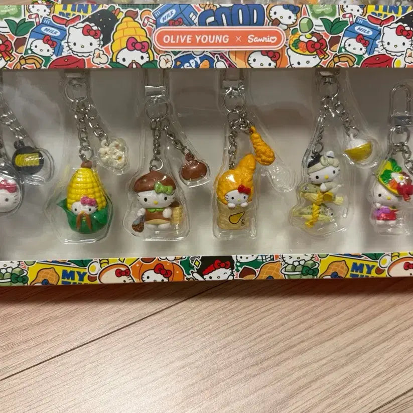 [BUNJANG] Ten by Ten Hello Kitty Dining Set Keyring / 올리브영 텐바이텐 헬로키티 키링 식사 세트