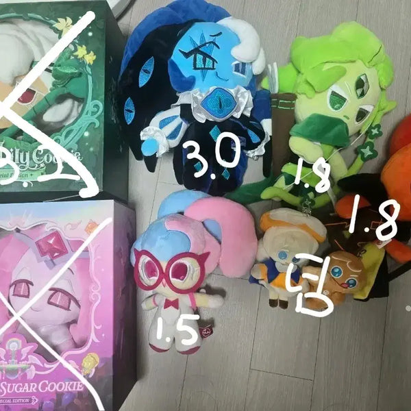 [BUNJANG] Cookierun Kingdom Character Dolls Bundle Set / 급처) 쿠킹덤 쉐도우밀크 불꽃정령 멜로우버니 바람궁수 인형판매