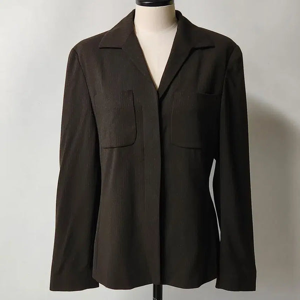 [BUNJANG] Max Mara Genuine Virgin Wool Brown Classic Italian Jacket 40 / 막스마라 정품 버진울 브라운 클래식 이탈리아 자켓 40