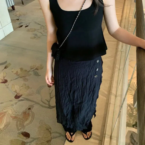 [BUNJANG] Vegetable Shirring Wrap Skirt Pants Free Size / vegetable 베지터블 셔링 랩 스커트팬츠 free size