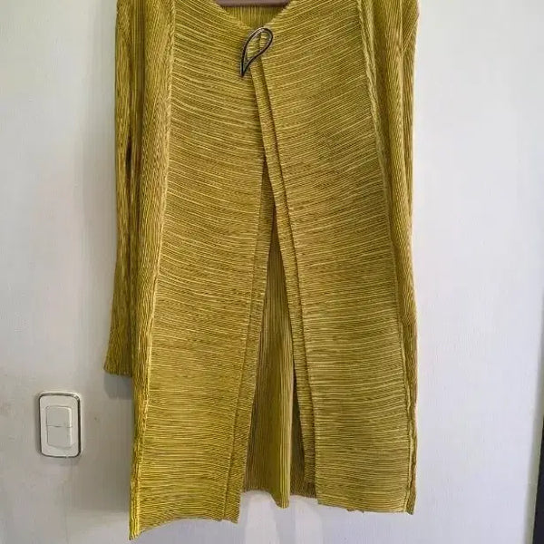 [BUNJANG] Pleated Cardigan Mustard Yellow / 플리츠  가디건 겨자색