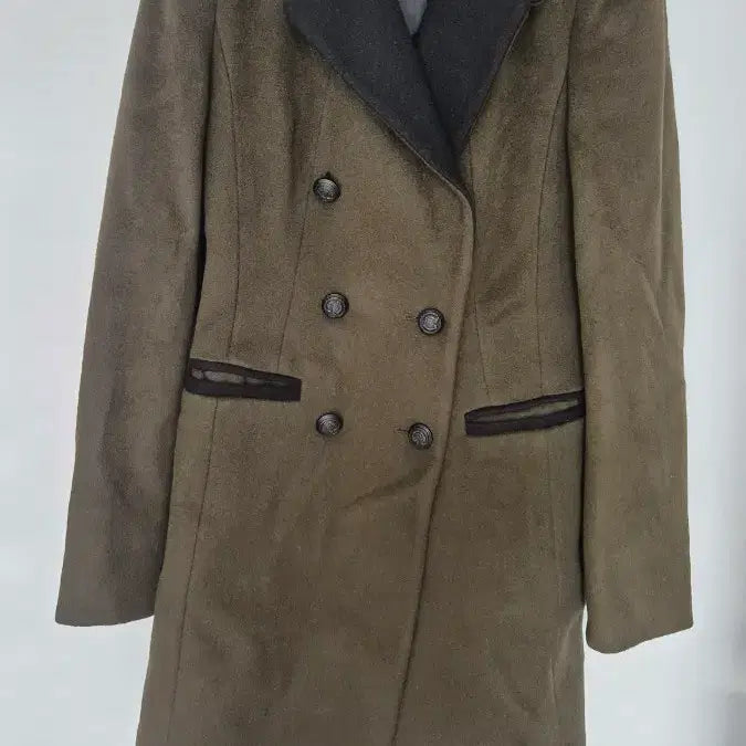 [BUNJANG] CC Collect Khaki Double-Breasted Coat / 씨씨콜렉트 카키 더블코트