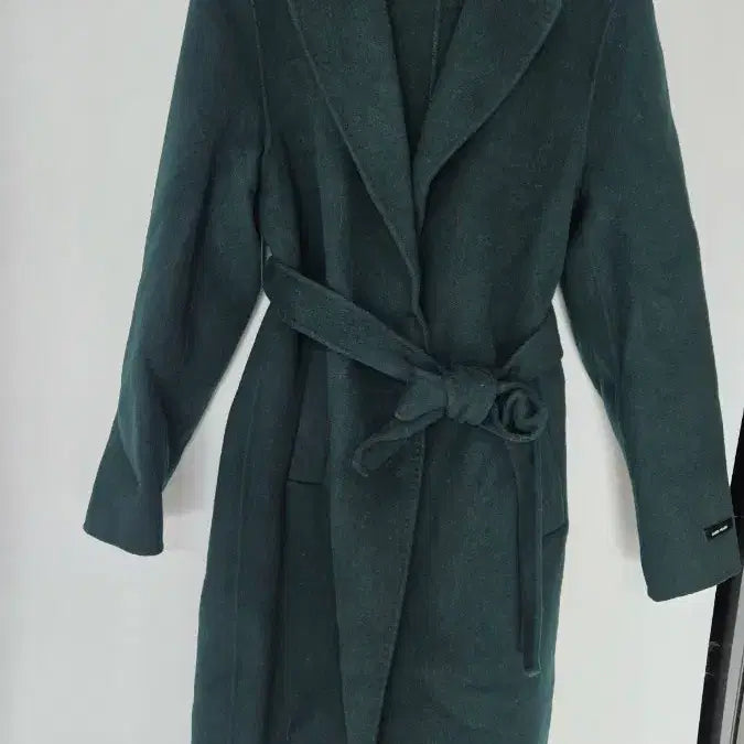 [BUNJANG] Annavy.f Deep Green Belted Handmade Long Coat / 아니베에프 딥그린 벨트 핸드메이드 롱코트