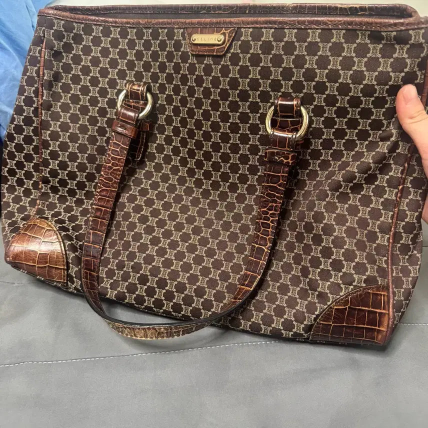 [BUNJANG] Celine Macadam Pattern Leather Tote Bag Brown / <추석맞이 할인중 톡으로 문의주세요. >셀린느 마카담 패턴 가죽 토트백 브라운