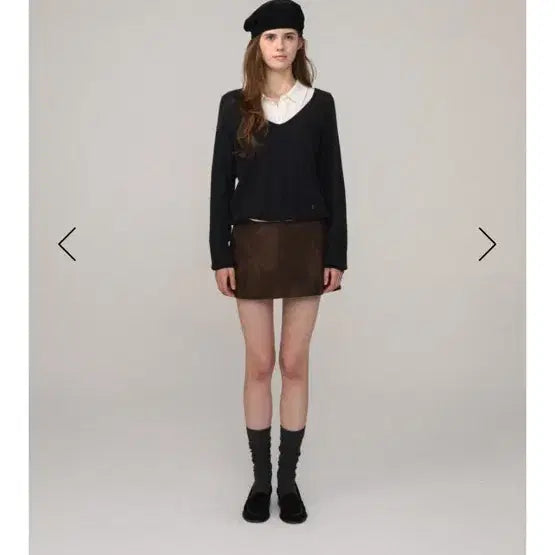 [BUNJANG] The Barnet Harri Suede Mini Skirt - Brown / 더바넷 Harri Suede Mini Skirt_Brown 스커트