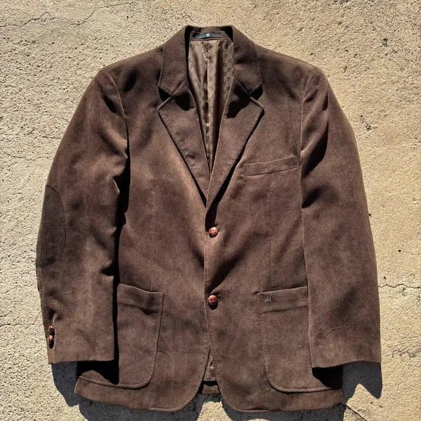 [BUNJANG] MAESTRO Brown Corduroy Elbow Patch Blazer / MAESTRO 브라운 우드 스냅 코듀로이 엘보 패치 블레이저