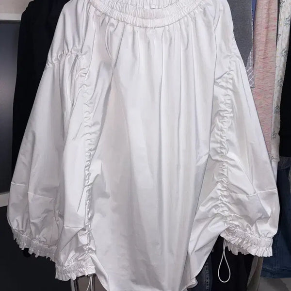 [BUNJANG] Frill Slit String Long Skirt White / 프릴 트임 스트링 스커트 화이트