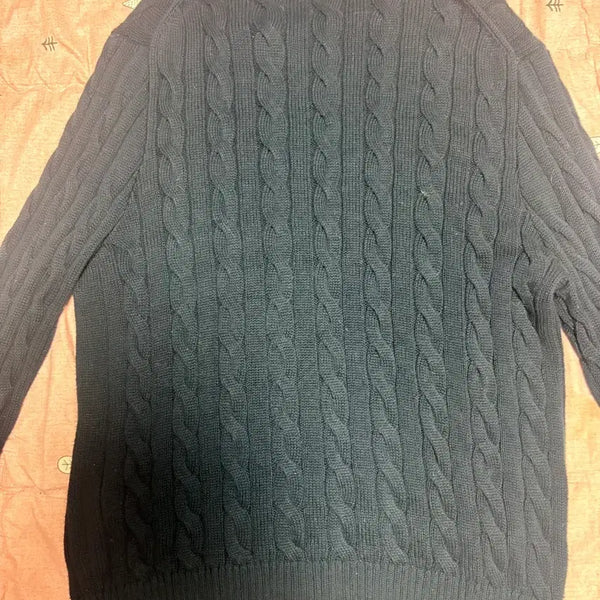 [BUNJANG] Cable Knit Sweater Navy / 케이블 니트 스웨터 네이비