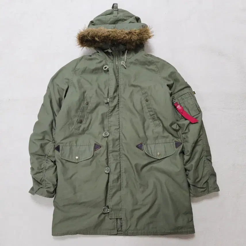 [BUNJANG] Alpha Industries N-3B Parka (Matte Finish) / 알파인더스트리 카키 N-3B 무광 카파 급처