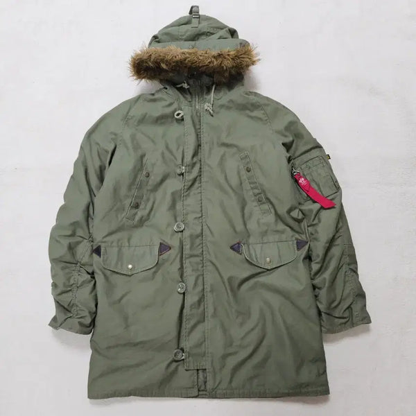 [BUNJANG] Alpha Industries N-3B Parka (Matte Finish) / 알파인더스트리 카키 N-3B 무광 카파 급처