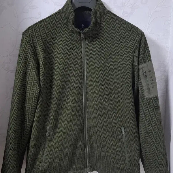 [BUNJANG] Hazzys Golf Herringbone Full Zip-Up Jacket / 헤지스골프 헤링본 풀집업 자켓 105~110