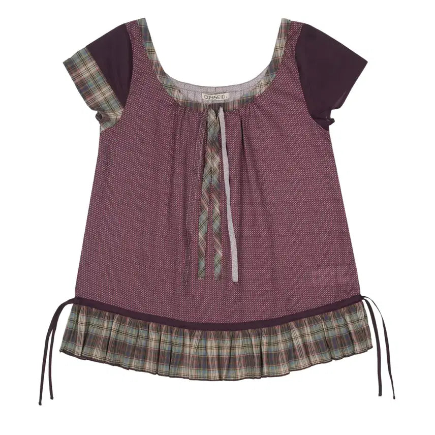 [BUNJANG] Koiseio Strap Shirring Blouse Purple Size 2 / 코이세이오 스트랩 셔링 블라우스 퍼플 2사이즈