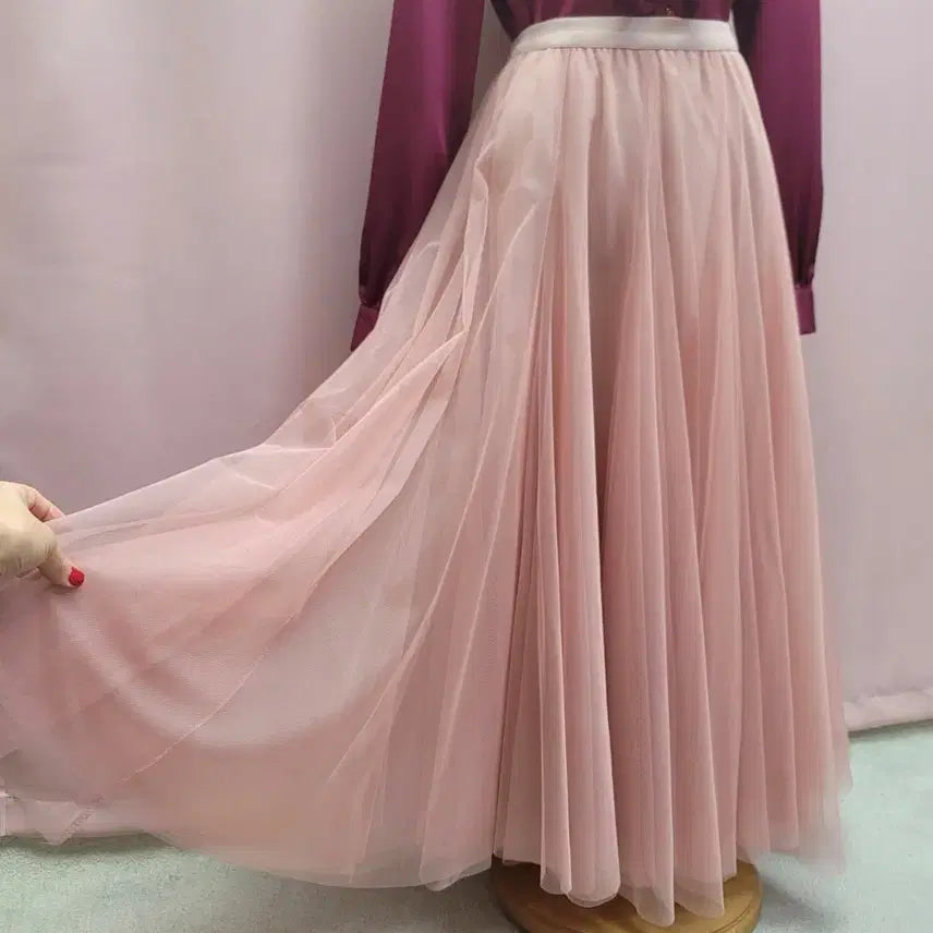 [BUNJANG] High-Quality Sheer Layered Long Skirt / 고퀄 청순 풍성 절개 샤 롱스커트