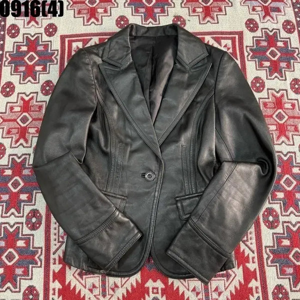 [BUNJANG] Sally&John Black Genuine Leather Jacket Women's Size 55 / 샐리앤존 블랙 여성 양가죽 자켓 55 0916