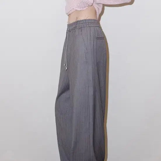 [BUNJANG] POLI.SU.M Pinstripe Effortless Pants Gray / 폴리수엠 PINSTRIPE EFFORTLESS PANTS GRAY