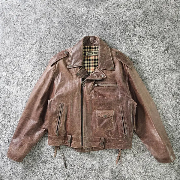 [BUNJANG] Kims Kims Italian Leather Rider Jacket / Kims Kims 이탈리아 가죽 라이더 자켓