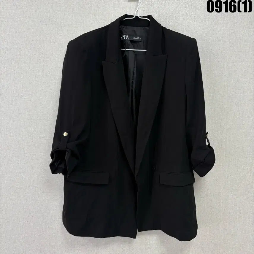 [BUNJANG] Zara Black Shoulder Pad Roll-Up Blazer Jacket L / 자라 블랙 롤업 어깨패드 블레이저 자켓 L