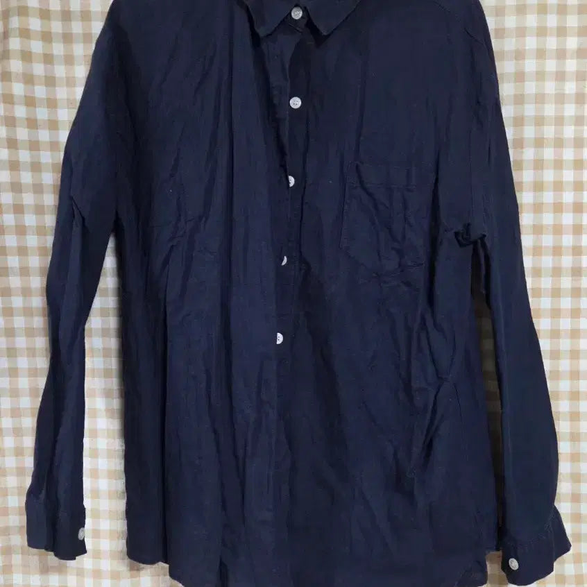 [BUNJANG] Navy Long-Sleeve Shirt / 네이비 긴팔 셔츠