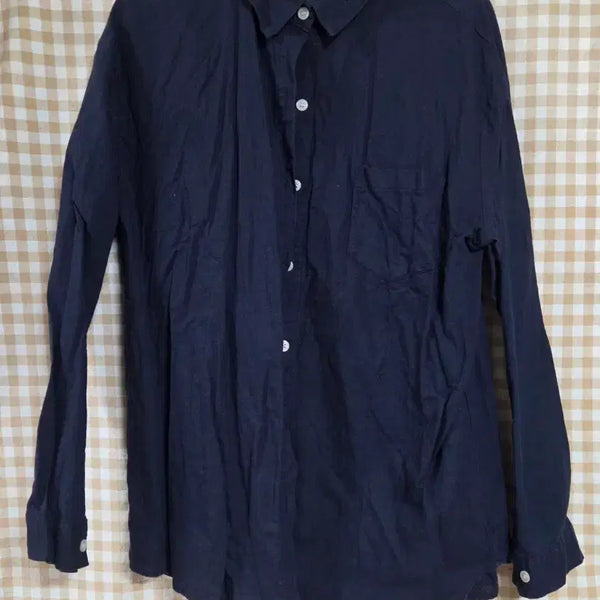 [BUNJANG] Navy Long-Sleeve Shirt / 네이비 긴팔 셔츠