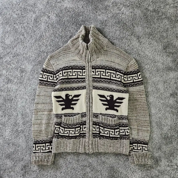 [BUNJANG] Farmer's Market Eagle Pattern Knit Zip-Up / FARMER S MARKET 패턴 니트 집업