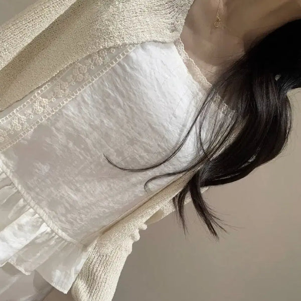 [BUNJANG] Sleeveless Blouse (Ivory / Free Size) / 슬리브리스 블라우스 (아이보리 / 프리사이즈)