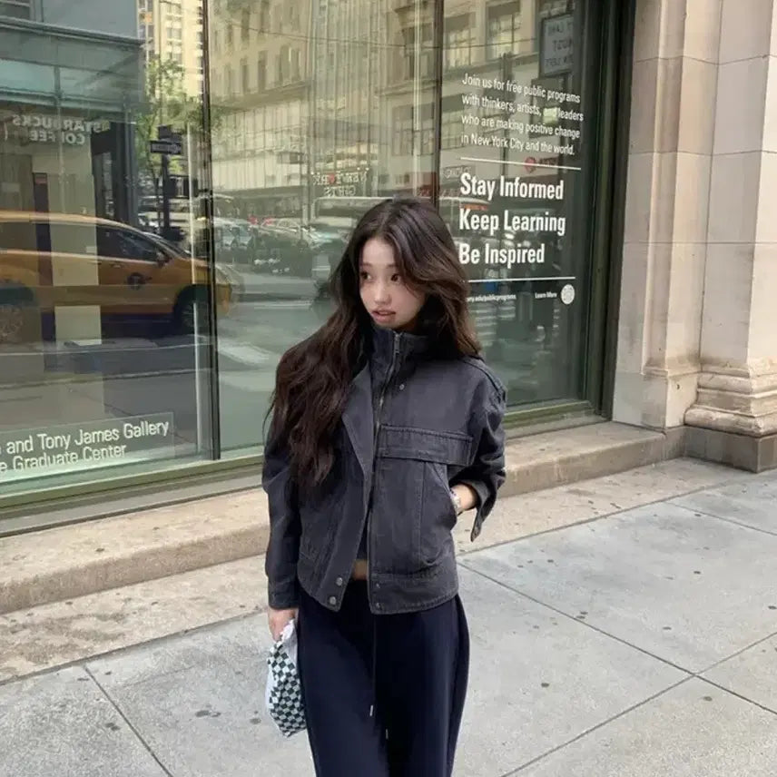[BUNJANG] Young & Rich Rough Cotton Jacket Charcoal / 영앤리치 러프코튼 자켓