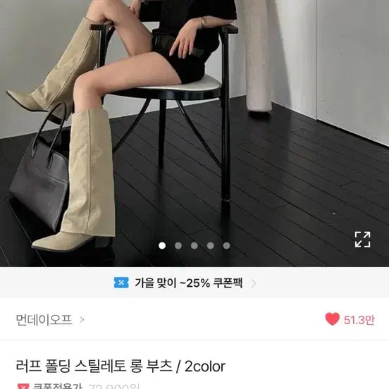[BUNJANG] Rough Folding Stiletto Long Boots - 2 Colors / 러프 폴딩 스틸레토 롱 부츠 2color