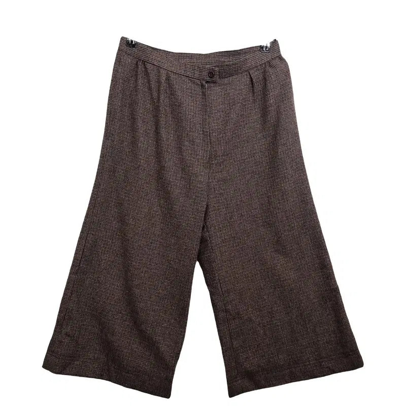 [BUNJANG] Brown 8-Point Wide Pants (28-inch) / JPN 브라운 8부 와이드 팬츠 바지 [28인치]