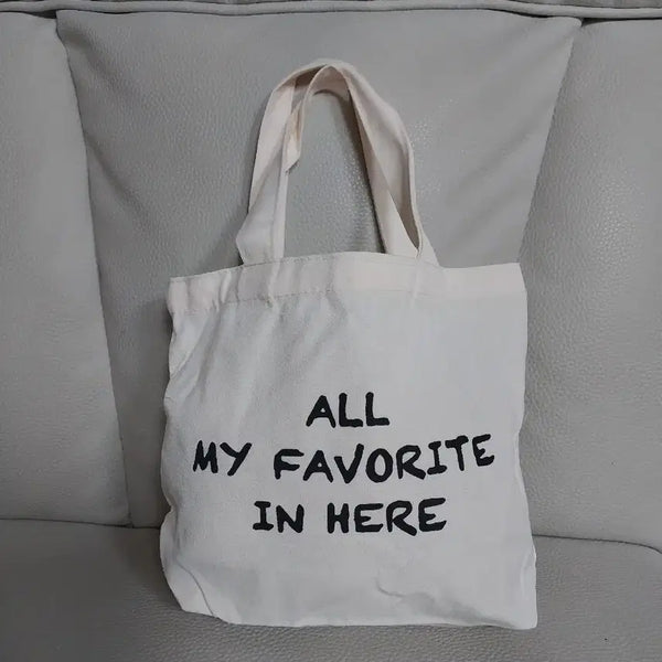 [BUNJANG] Mini Canvas Eco Bag - Ivory, New / 미니 에코백  캔버스백 아이보리색 새제품