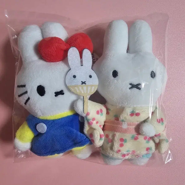 [BUNJANG] Miffy x Hello Kitty Collaboration Plush Set / 미피 헬로키티 콜라보 인형 2개 세트 일괄가격