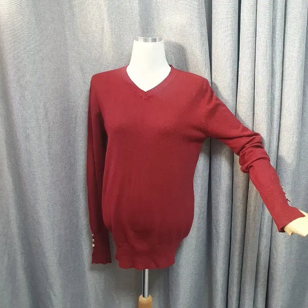[BUNJANG] Deep Red Soft Knit Sweater / 딥레드 부들 니트