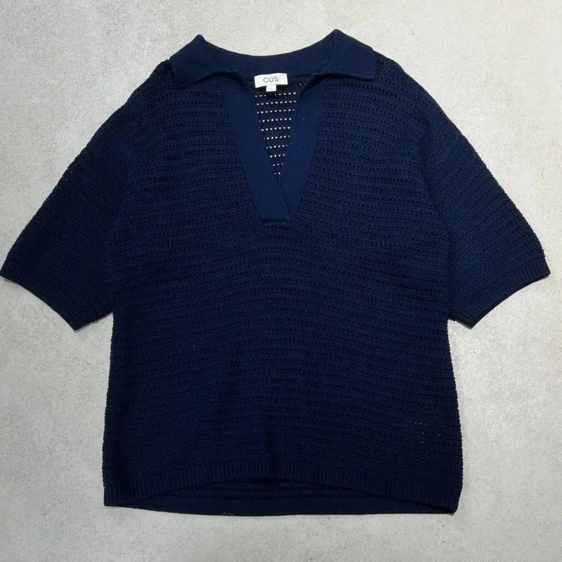 [BUNJANG] COS Open Collar Half Punch Knit Top / COS 오픈 카라 하프 펀칭 니트 s12686