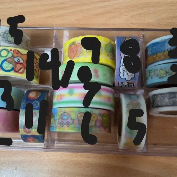 [BUNJANG] Assorted Washi Tape Bundle (15 pcs) / 통마테 15개(핑루,도리,소소히히,유네상점,모이또이,네코메이드수프등등)