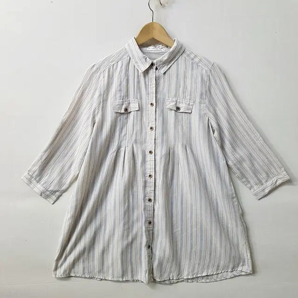 [BUNJANG] Navy Natural Stripe Blouse / navy natural 스트라이프 블라우스